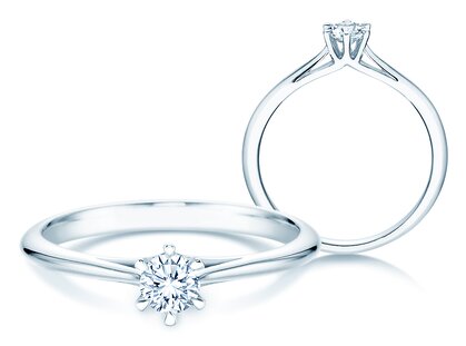 Verlobungsring Heaven 6 in 14K Weißgold mit Diamant 0,25ct H/SI