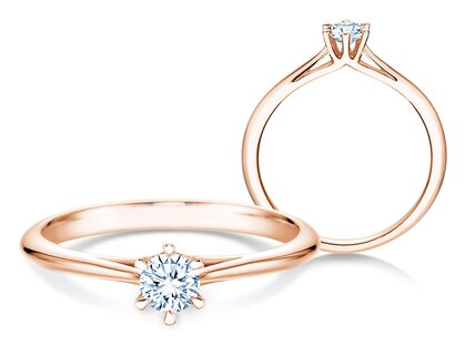 Verlobungsring Heaven 6 in 14K Roségold mit Diamant 0,25ct H/SI