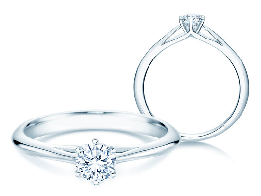 Verlobungsring Heaven 6 in 18K Weißgold mit Diamant 0,30ct H/SI