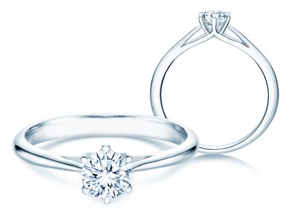 Verlobungsring Heaven 6 in 18K Weißgold mit Diamant 0,40ct G/SI