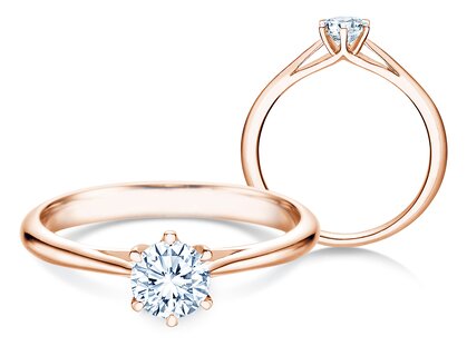 Verlobungsring Heaven 6 in 18K Roségold mit Diamant 0,40ct G/SI
