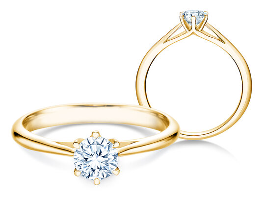 Verlobungsring Heaven 6 in 14K Gelbgold mit Diamant 0,40ct H/SI