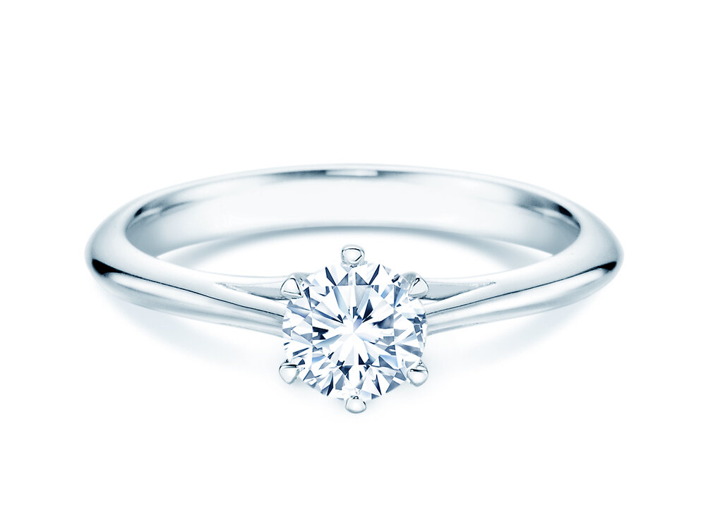 Verlobungsring Heaven 6 in 14K Weißgold mit Diamant 0,50ct G/SI