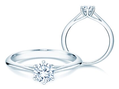 Verlobungsring Heaven 6 in 14K Weißgold mit Diamant 0,50ct H/SI