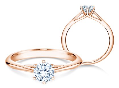 Verlobungsring Heaven 6 in 14K Roségold mit Diamant 0,50ct G/SI