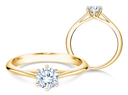Verlobungsring Heaven 6 in 14K Gelbgold mit Diamant 0,50ct H/SI