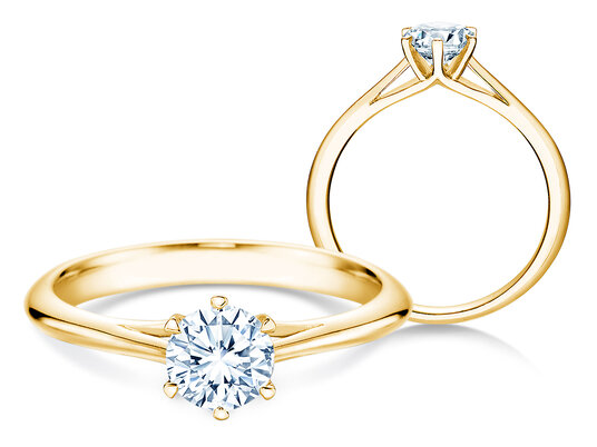 Verlobungsring Heaven 6 in 9K Gelbgold mit Diamant 0,60ct H/SI