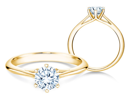 Verlobungsring Heaven 6 in 9K Gelbgold mit Diamant 0,75ct H/SI