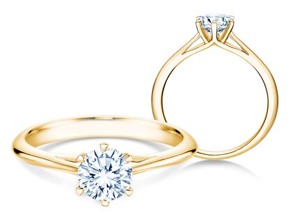 Verlobungsring Heaven 6 in 9K Gelbgold mit Diamant 0,75ct G/SI