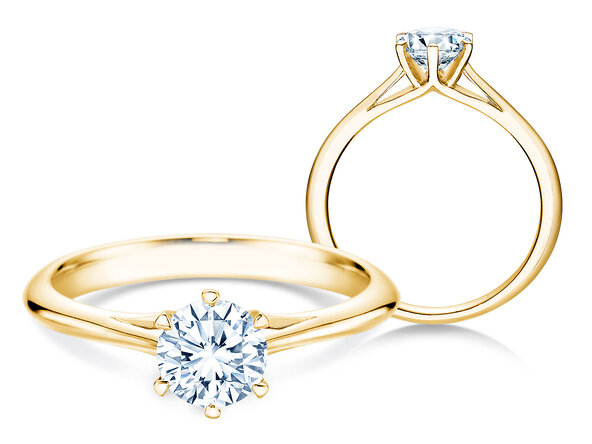 Verlobungsring Heaven 6 in 9K Gelbgold mit Diamant 0,75ct G/SI