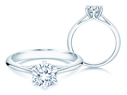 Verlobungsring Heaven 6 in 14K Weißgold mit Diamant 1,25ct H/SI