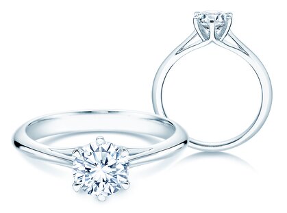 Verlobungsring Heaven 6 in 14K Weißgold mit Diamant 1,00ct G/SI