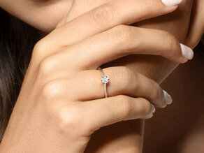 Verlobungsring Heaven 6 in 9K Weißgold mit Diamant 0,25ct H/SI