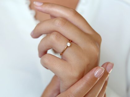 Verlobungsring Heaven 6 in 18K Roségold mit Diamant 0,25ct G/SI