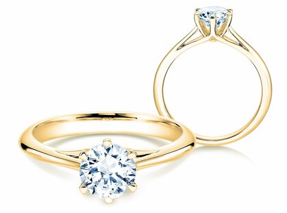 Verlobungsring Heaven 6 in 9K Gelbgold mit Labordiamant 1,00ct D/IF