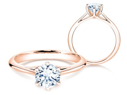 Verlobungsring Heaven 6 in 14K Roségold mit Labordiamant 1,00ct E/VS