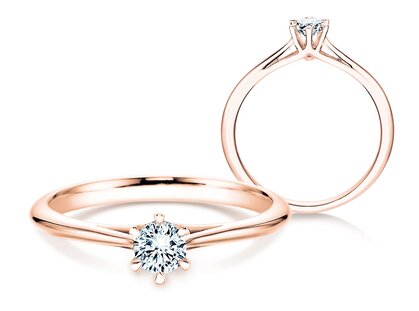 Verlobungsring Heaven 6 in 9K Roségold mit Labordiamant 0,25ct E/VS