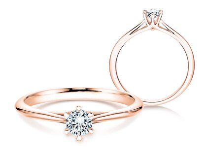Verlobungsring Heaven 6 in 18K Roségold mit Labordiamant 0,25ct E/VS