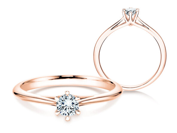 Verlobungsring Heaven 6 in 18K Roségold mit Labordiamant 0,25ct E/VS