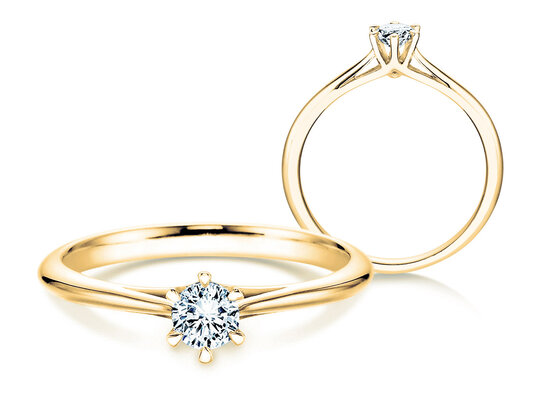 Verlobungsring Heaven 6 in 14K Gelbgold mit Labordiamant 0,25ct E/VS