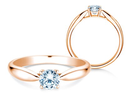 Verlobungsring Joy in 14K Roségold mit Labordiamant 0,25ct