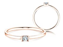 Verlobungsring Love in 14K Roségold mit Diamant 0,07ct G/SI