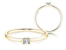 Verlobungsring Love in 14K Gelbgold mit Diamant 0,07ct G/SI