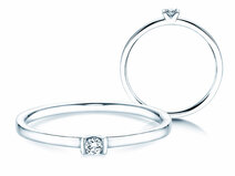 Verlobungsring Love in 14K Weißgold mit Diamant 0,04ct G/SI