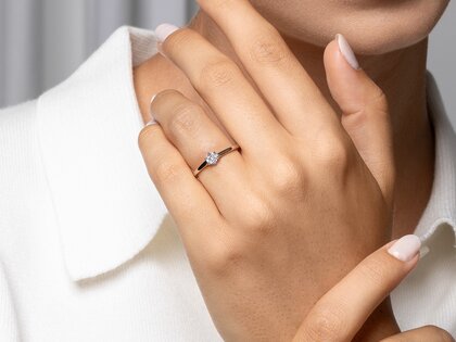 Verlobungsring Madison in 14K Roségold mit Diamant 0,20ct G/IF