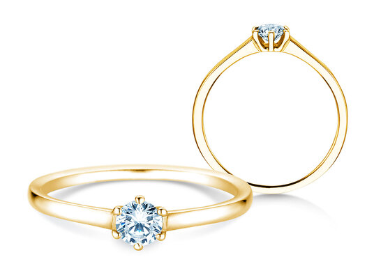 Verlobungsring Madison in 14K Gelbgold mit Labordiamant 0,15ct E/VS