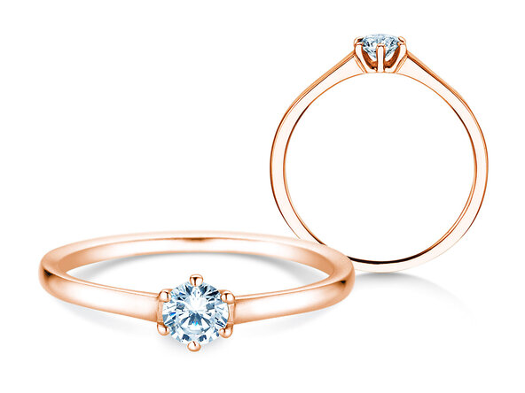 Verlobungsring Madison in 14K Roségold mit Diamant 0,20ct G/IF