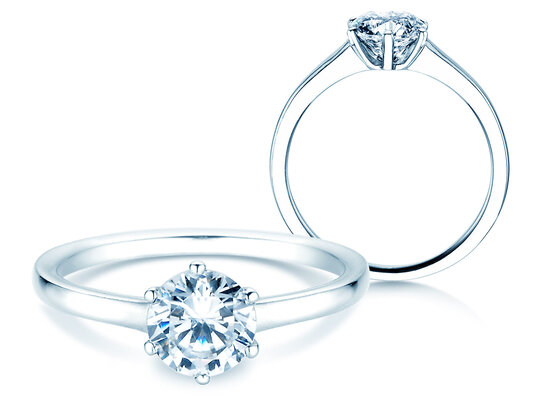 Verlobungsring Madison in 9K Weißgold mit Diamant 1,00ct H/SI