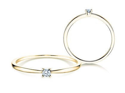 Verlobungsring Modern Petite in 14K Gelbgold mit Diamant 0,05ct G/SI