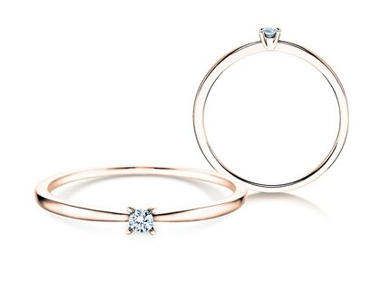 Verlobungsring Modern Petite in 14K Roségold mit Diamant 0,05ct G/SI
