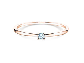 Verlobungsring Modern Petite in 14K Roségold mit Diamant 0,05ct G/SI