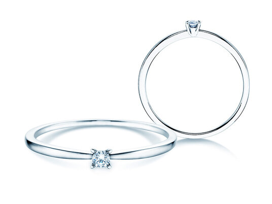 Verlobungsring Modern Petite in 14K Weißgold mit Diamant 0,05ct G/SI