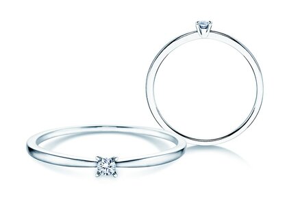 Verlobungsring Modern Petite in 14K Weißgold mit Diamant 0,05ct G/SI