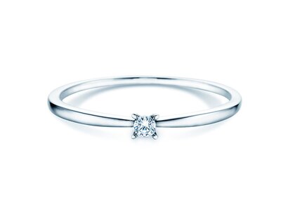 Verlobungsring Modern Petite in 14K Weißgold mit Diamant 0,05ct G/SI