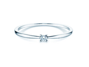 Verlobungsring Modern Petite in 14K Weißgold mit Diamant 0,05ct G/SI