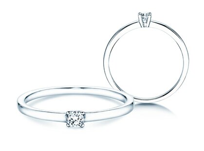 Verlobungsring Modern Petite in 14K Weißgold mit Diamant 0,11ct G/SI