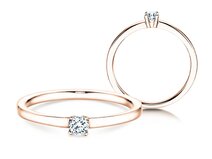 Verlobungsring Modern Petite in 14K Roségold mit Diamant 0,14ct G/SI