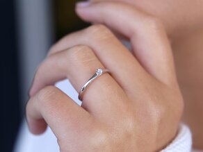 Verlobungsring Modern in Silber 925/- mit Diamant 0,05ct G/VS