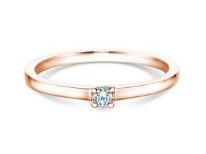 Verlobungsring Modern in 14K Roségold mit Diamant 0,05ct G/SI