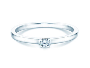 Verlobungsring Modern in Silber 925/- mit Diamant 0,05ct G/VS