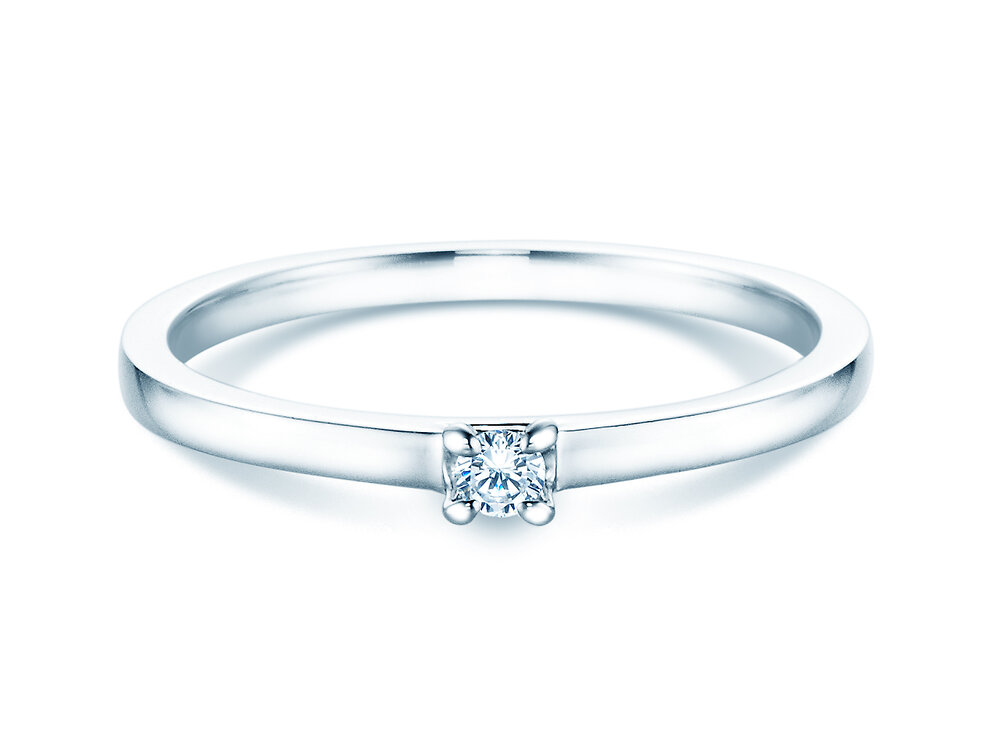 Verlobungsring Modern in Silber 925/- mit Diamant 0,05ct G/SI