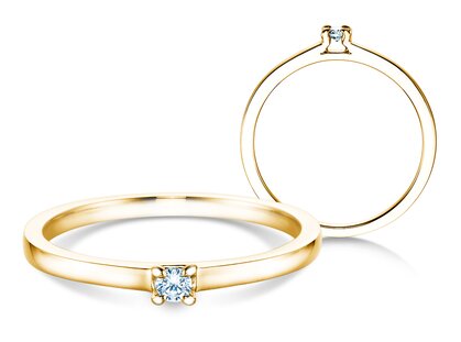 Verlobungsring Modern in 9K Gelbgold mit Diamant 0,05ct G/SI