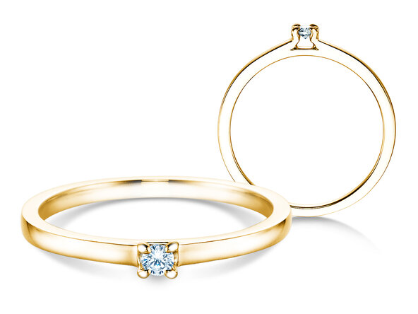 Verlobungsring Modern in 14K Gelbgold mit Diamant 0,05ct H/SI