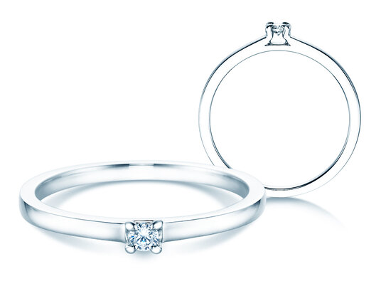 Verlobungsring Modern in Silber 925/- mit Diamant 0,05ct G/VS