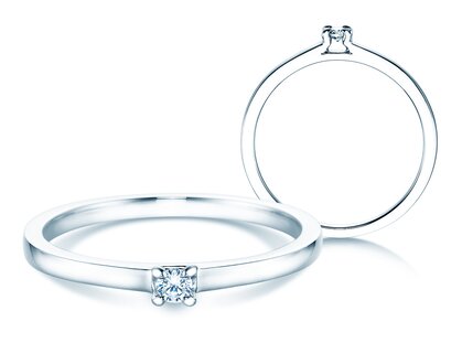 Verlobungsring Modern in Silber 925/- mit Diamant 0,05ct H/SI