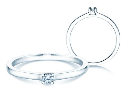 Verlobungsring Modern in Silber 925/- mit Diamant 0,05ct G/VS